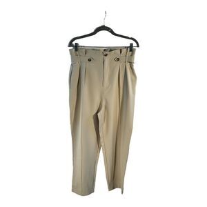 Sollinary Women’s Beige High Waist Cropped Tailored Pants Size Large